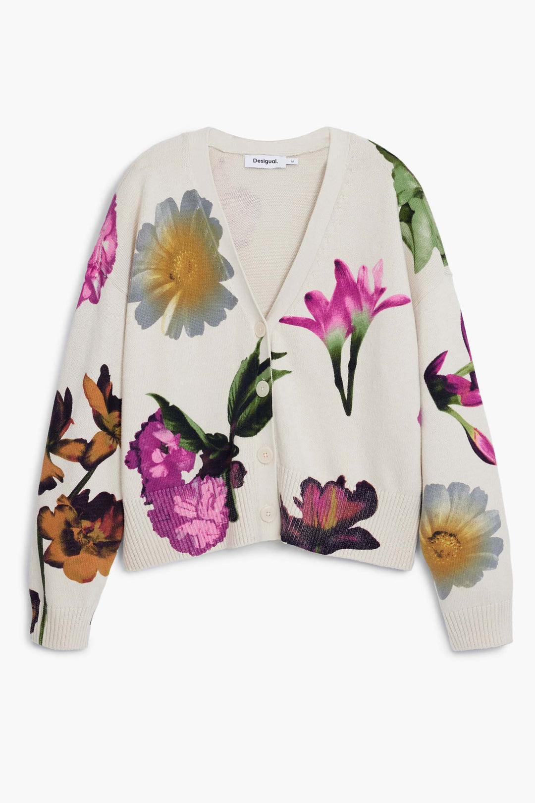 Floral V-neck Knit Cardigan