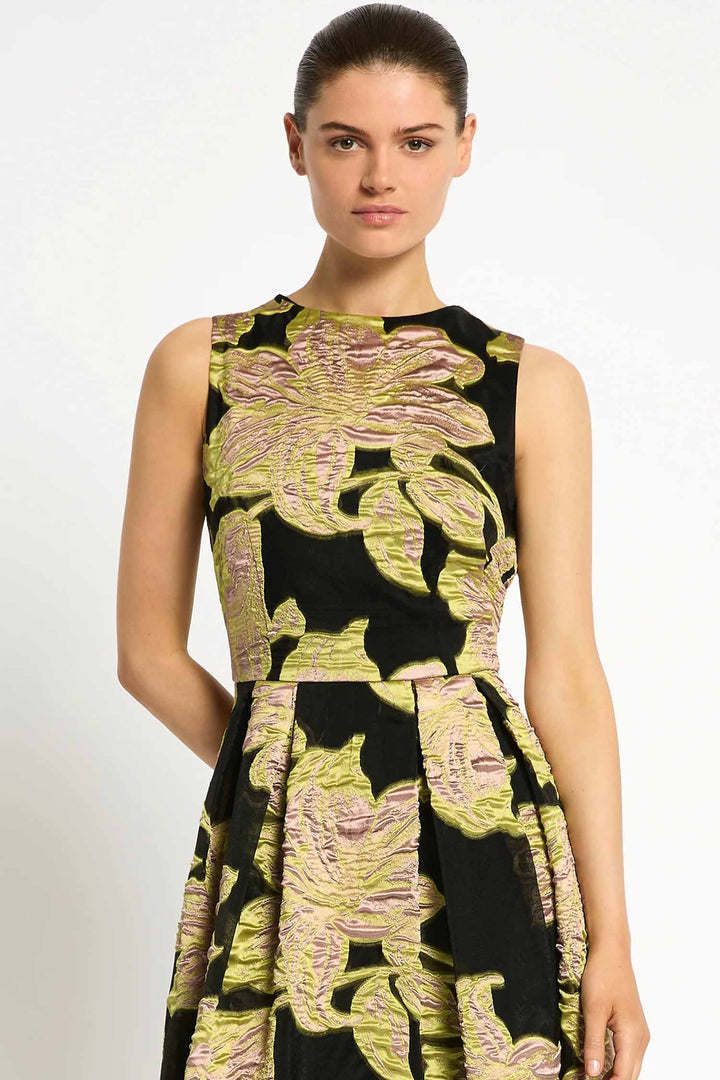 Florence Midi Dress in Citrus Pink Black