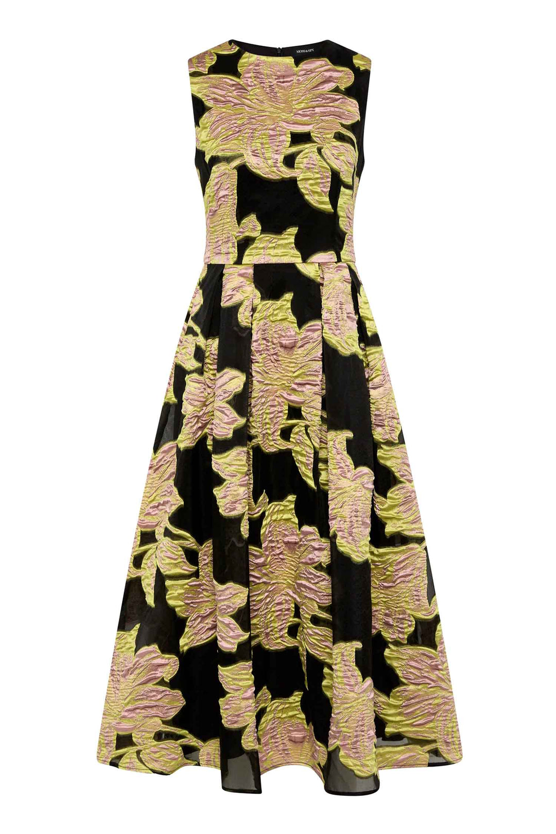 Florence Midi Dress in Citrus Pink Black