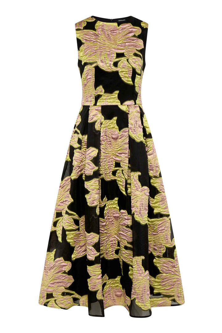 Florence Midi Dress in Citrus Pink Black