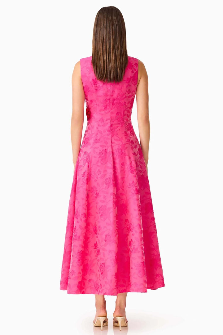 Florentia A Line Maxi Dress in Pink Red