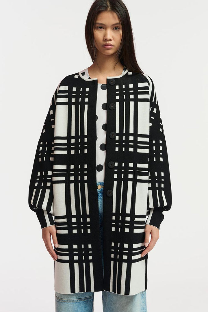 Flow Checked Knit Coat | FINAL SALE