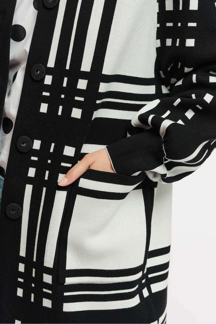 Flow Checked Knit Coat | FINAL SALE