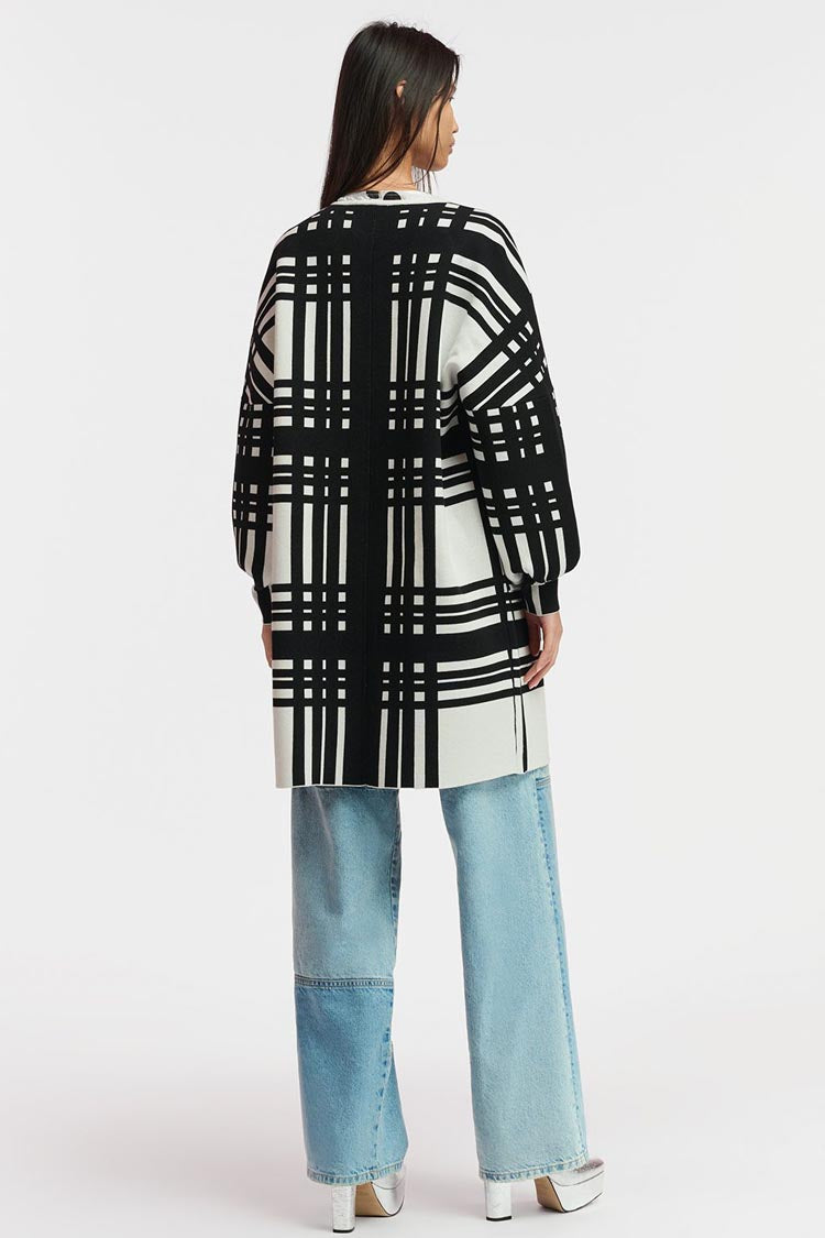 Flow Checked Knit Coat | FINAL SALE