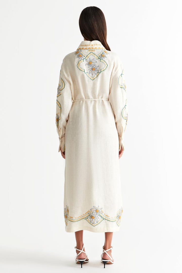 Flower Seeker Shirt Dress in Snow Drop