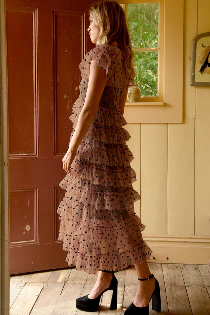 Flowing in the Wind Dress in Mocha