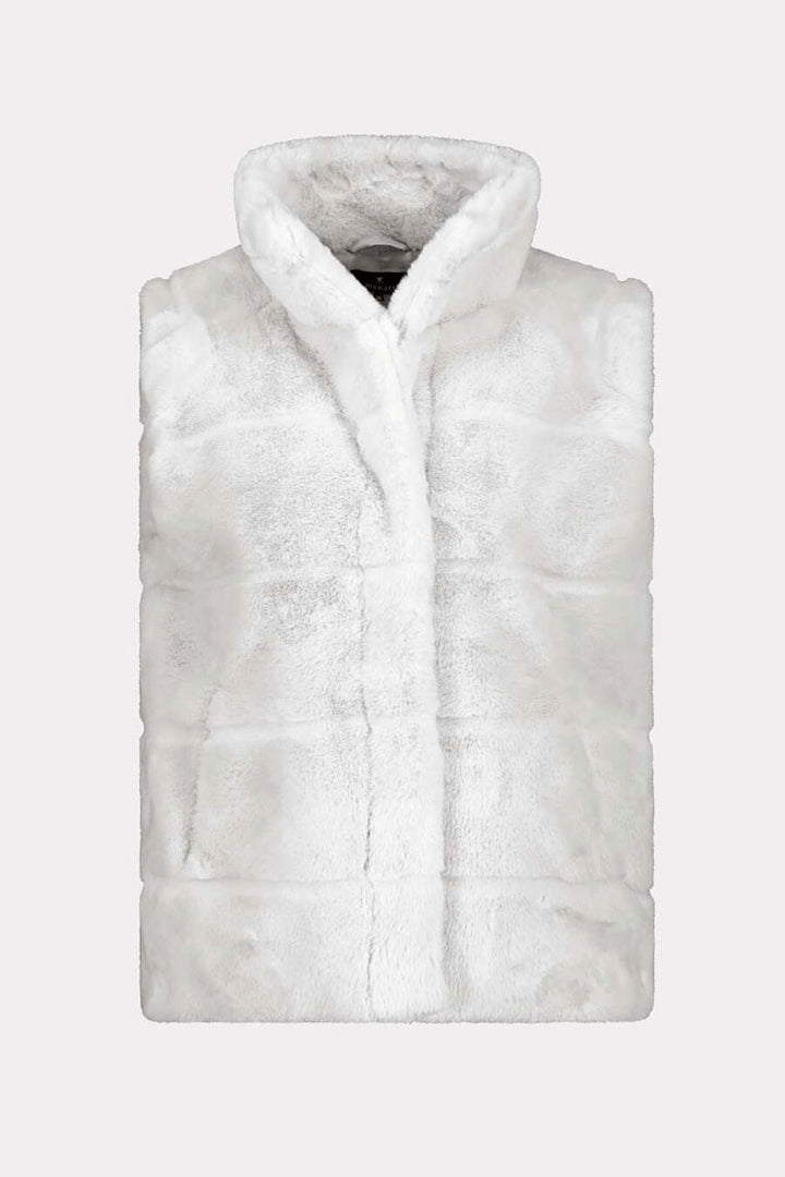 Fluffy Long Line Vest in Chrome Silver