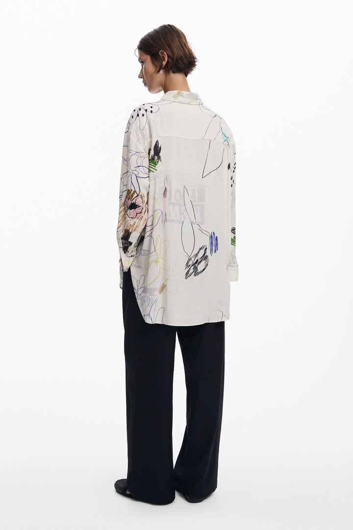 Fluid Collage Shirt in Crudo
