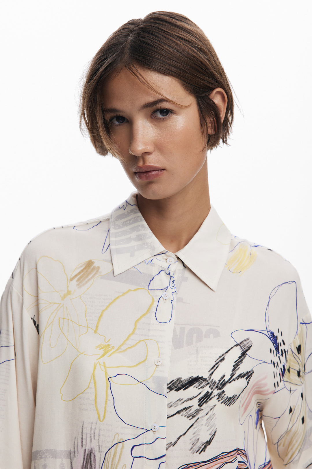 Fluid Collage Shirt in Crudo
