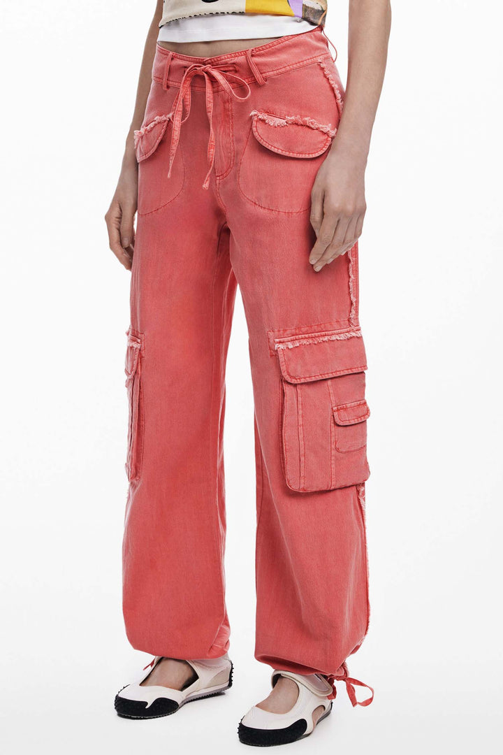 Fluid Cargo Pants in Rosa