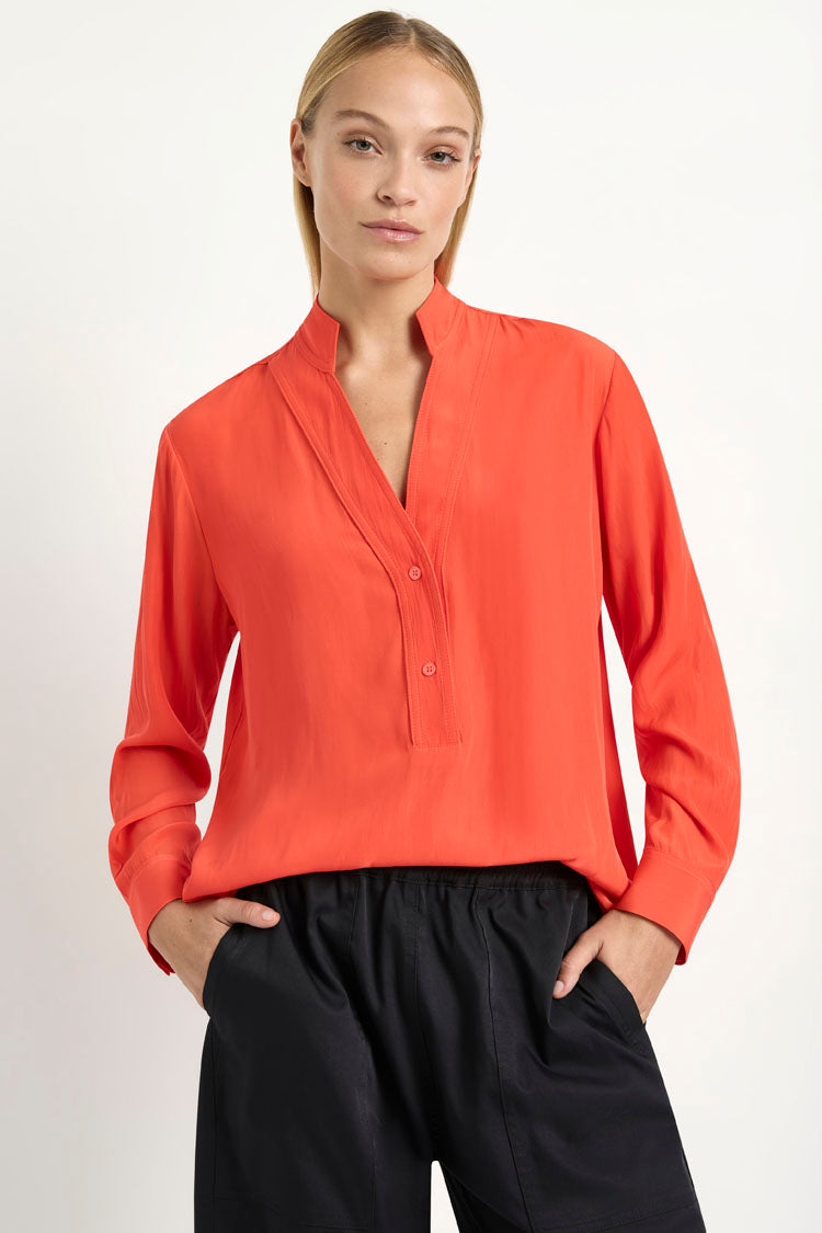 Flute Blouse in Tangello