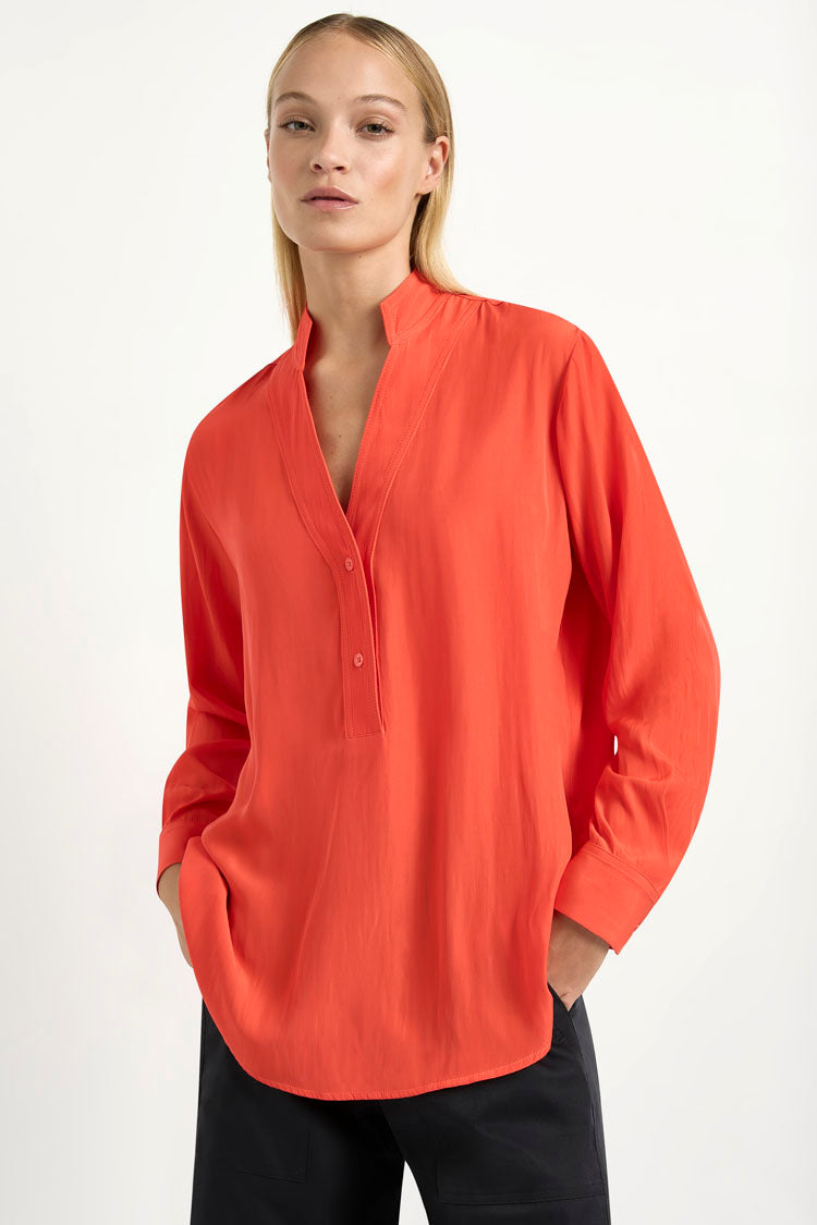 Flute Blouse in Tangello