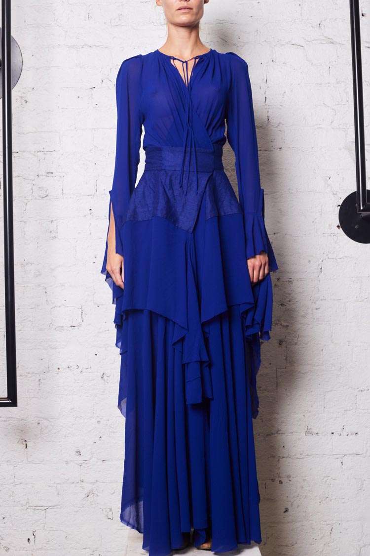 Fluting Wrap Dress
