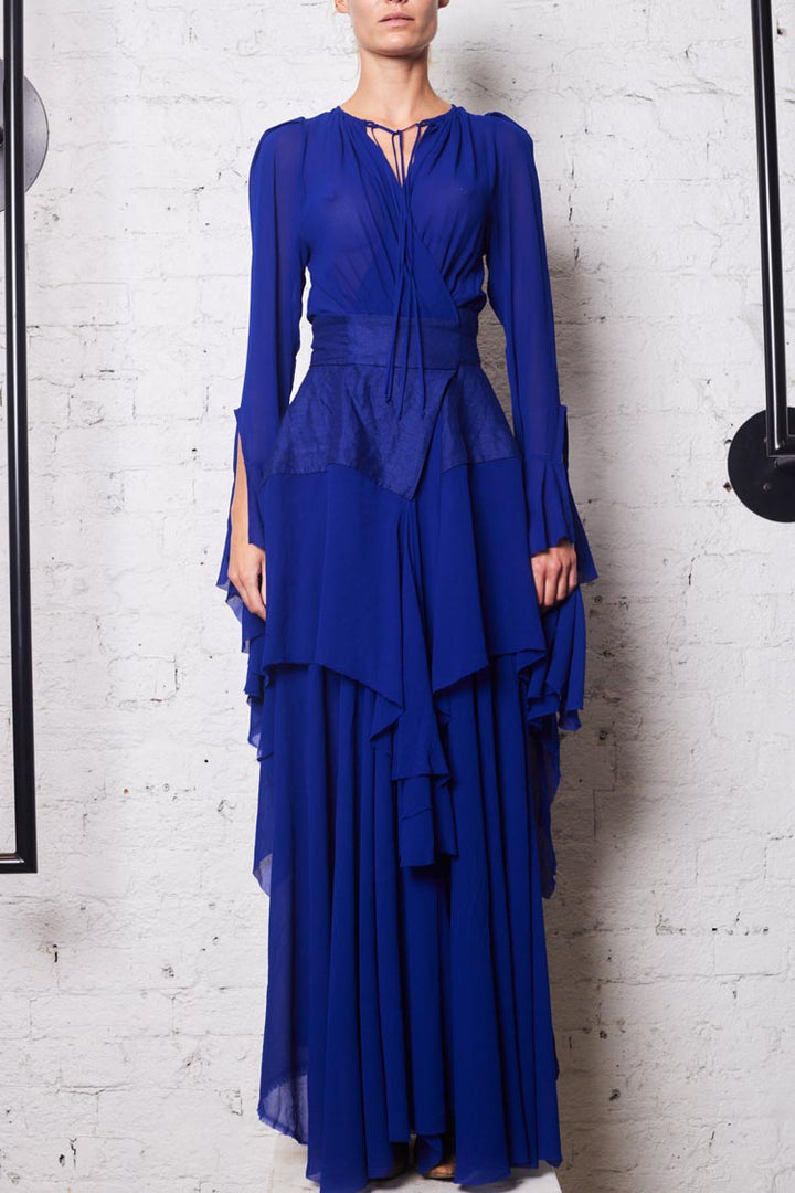 Fluting Wrap Dress