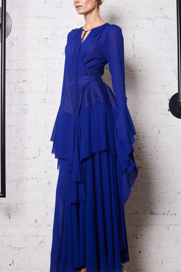 Fluting Wrap Dress