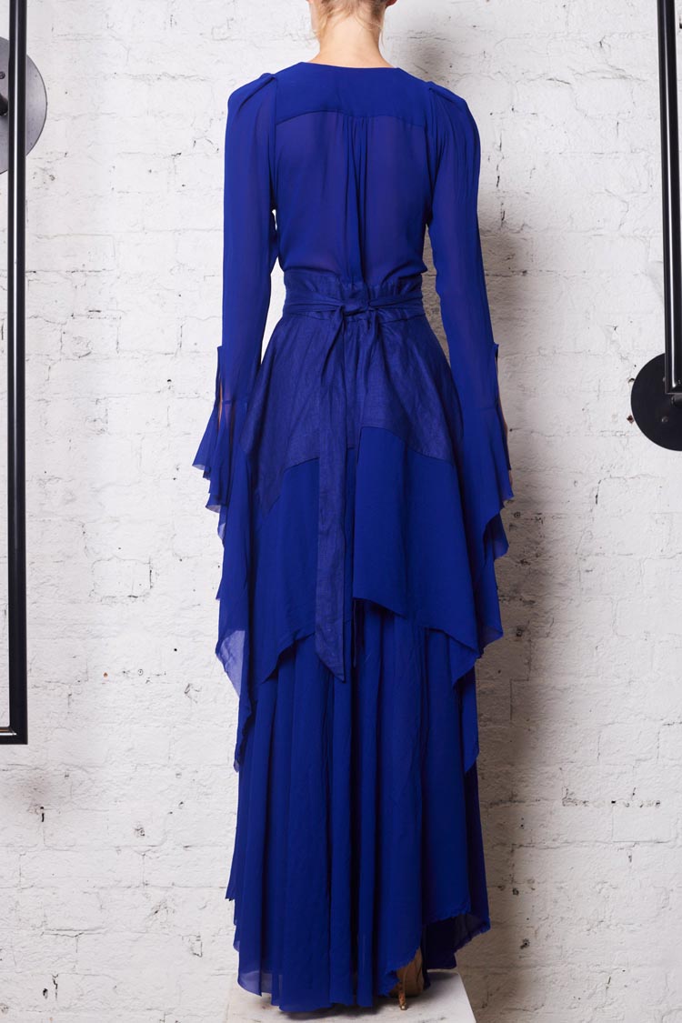 Fluting Wrap Dress