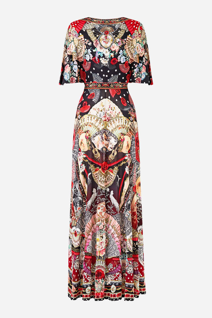 Flutter Sleeve Tie Front Jersey Dress in Daughters of Duende