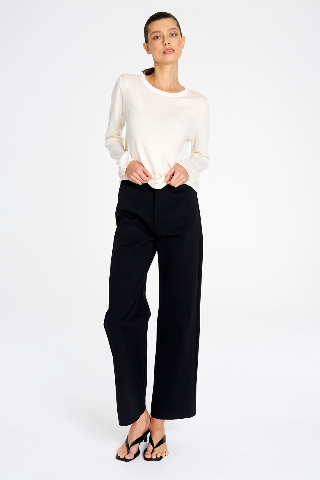 Fly Front Pant in Black