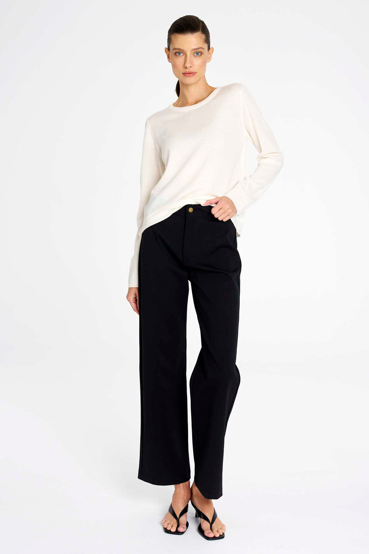 Fly Front Pant in Black
