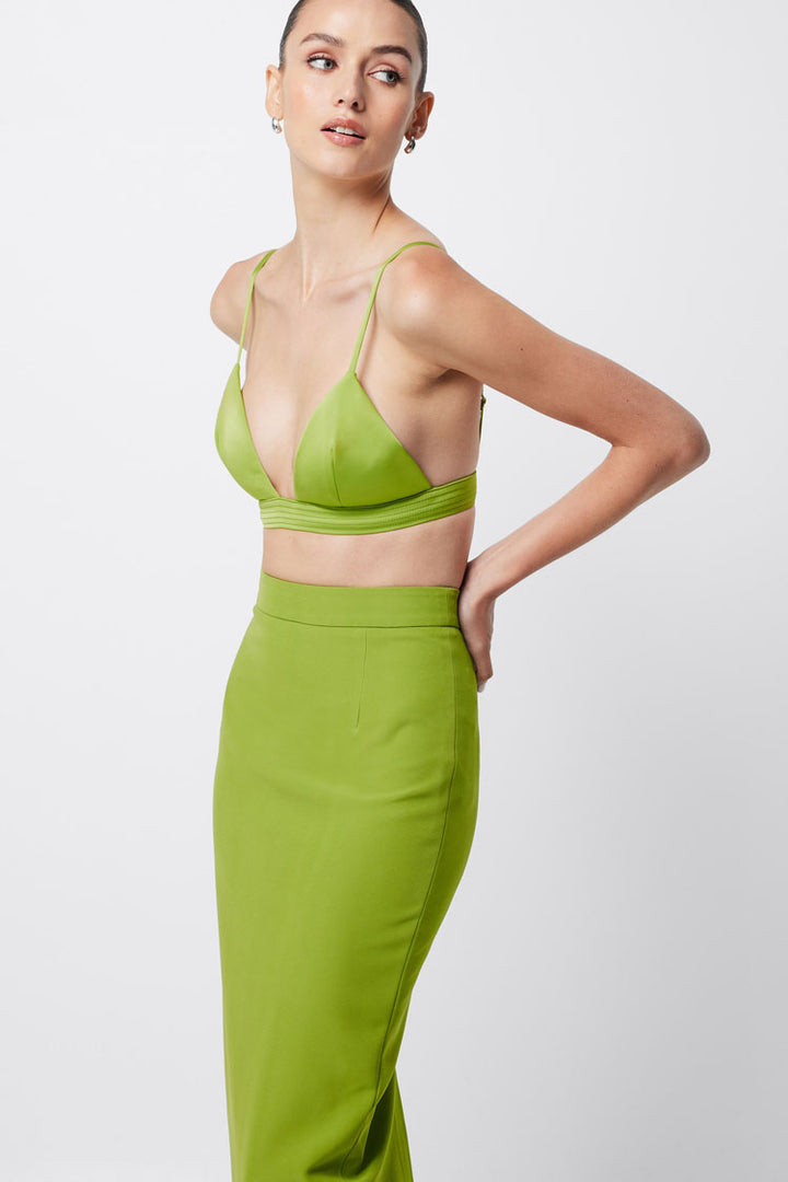 Focal Point Midi Skirt in Green | FINAL SALE