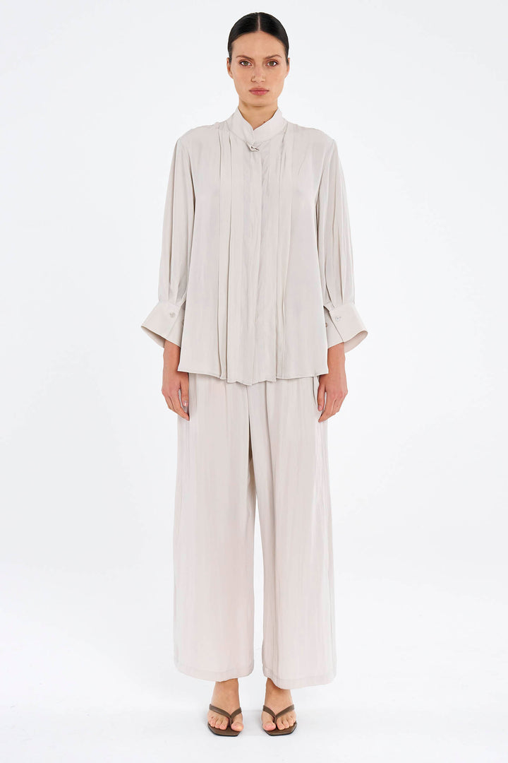 Folded Blouse in Oyster