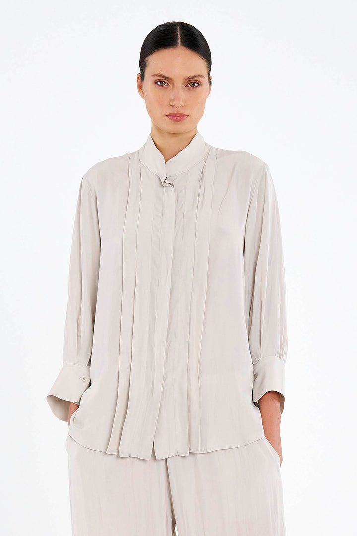 Folded Blouse in Oyster
