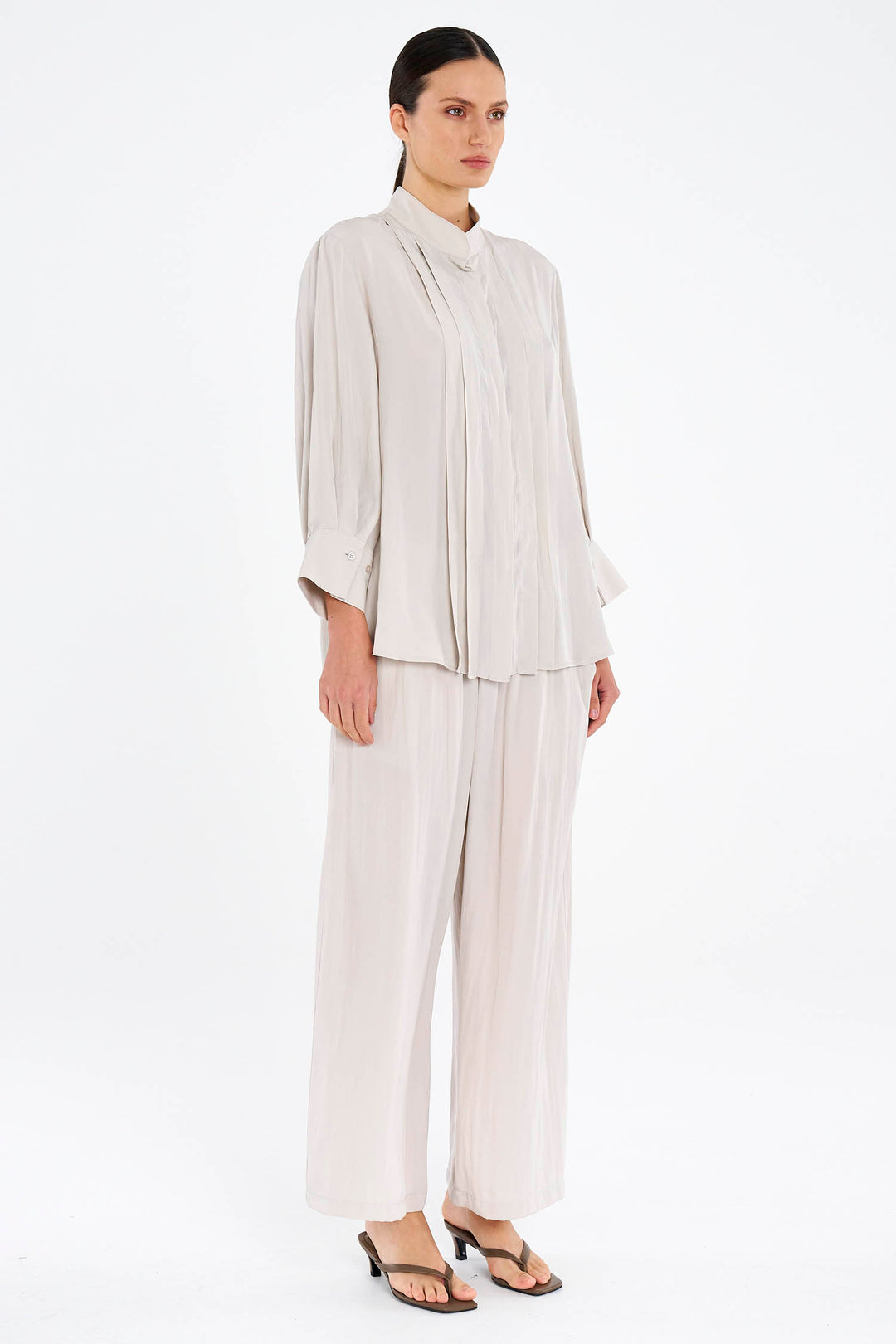 Folded Blouse in Oyster