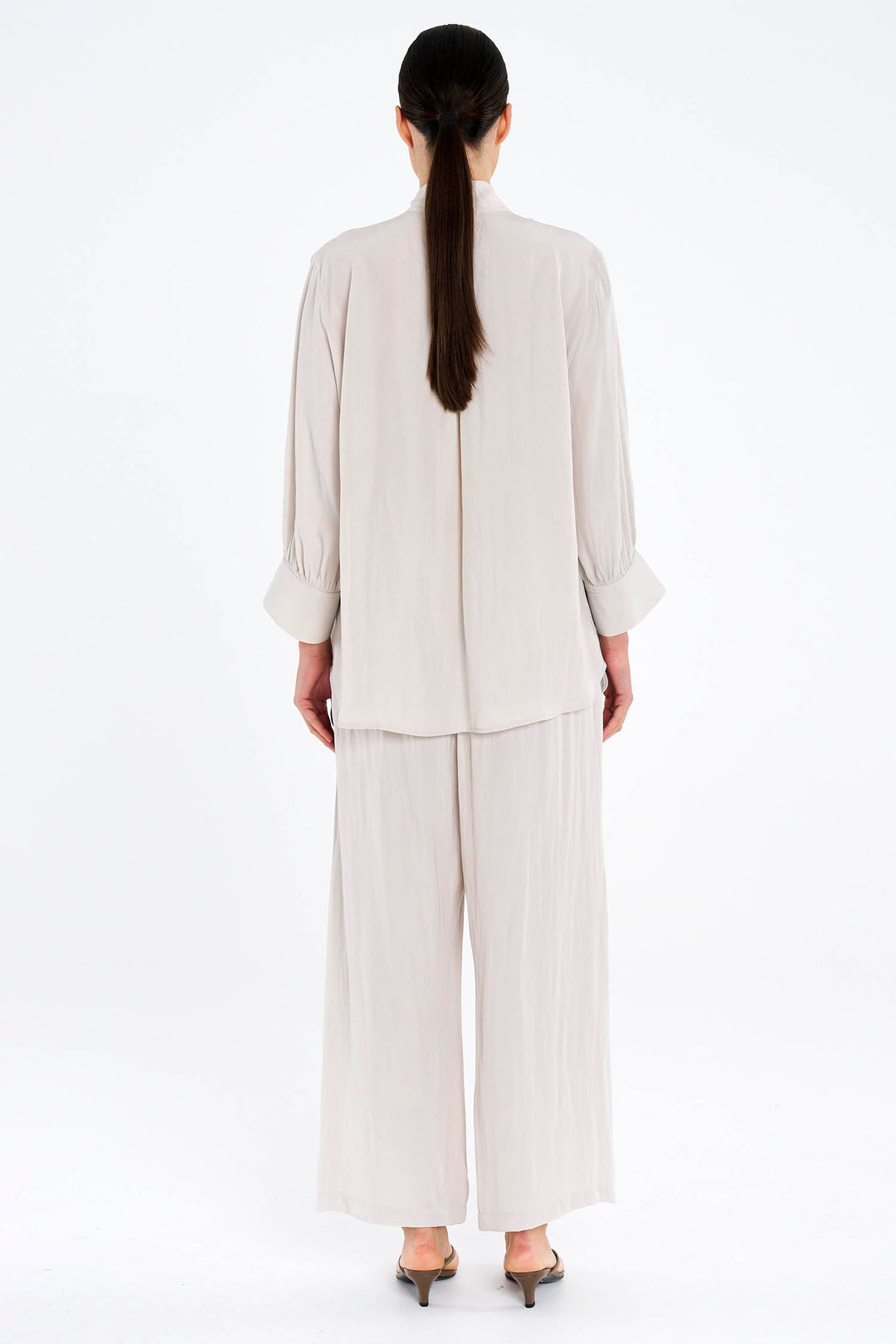 Folded Blouse in Oyster