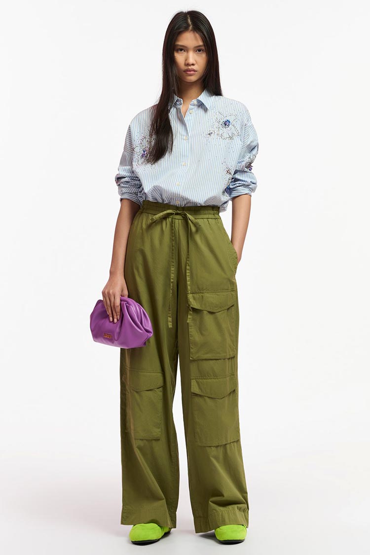 Fopy Cargo Wide Leg Pants in Olive Martini | FINAL SALE