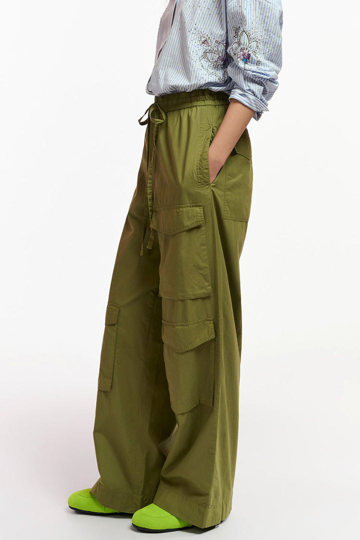 Fopy Cargo Wide Leg Pants in Olive Martini | FINAL SALE