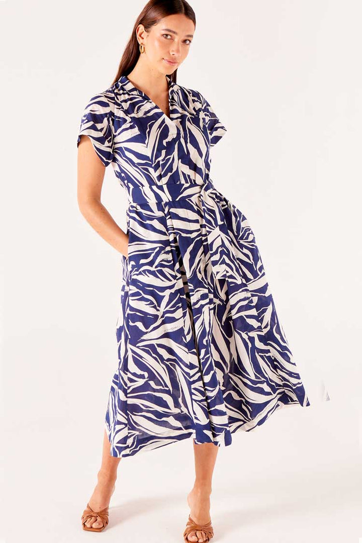 Forget Me Not Dress in Navy Abstract