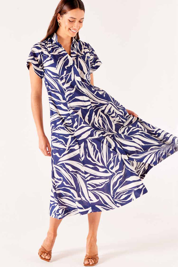 Forget Me Not Dress in Navy Abstract