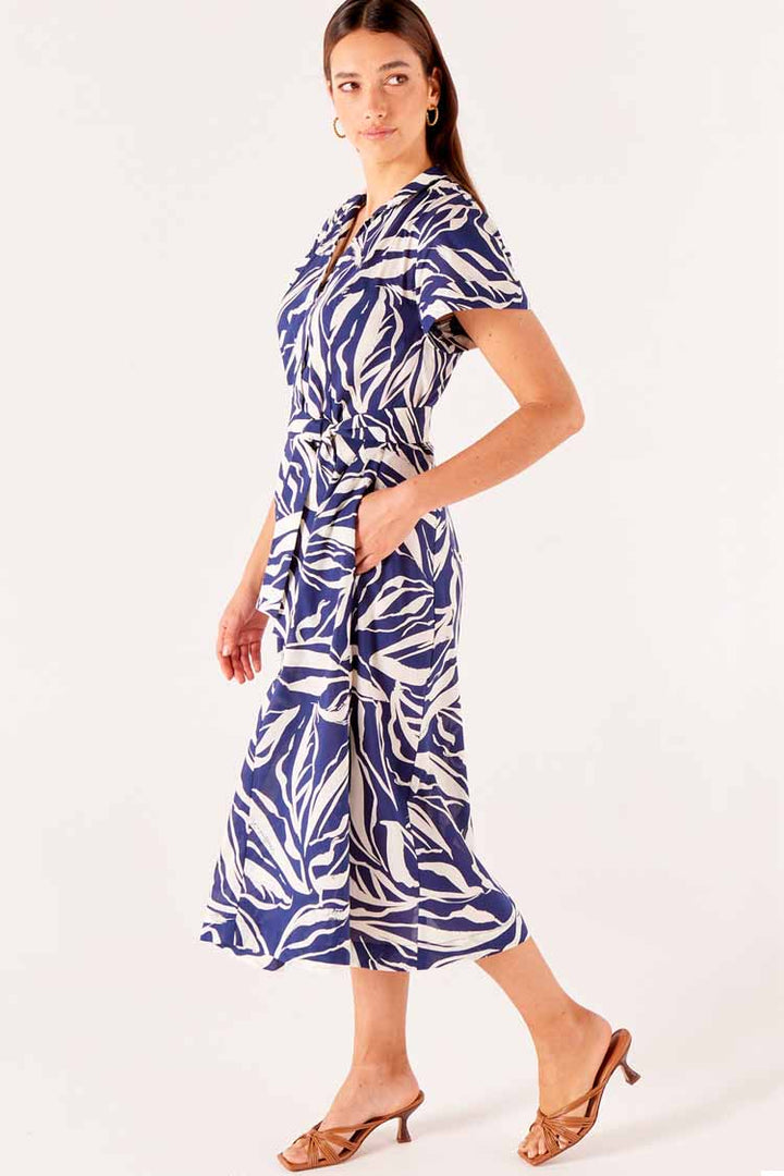Forget Me Not Dress in Navy Abstract