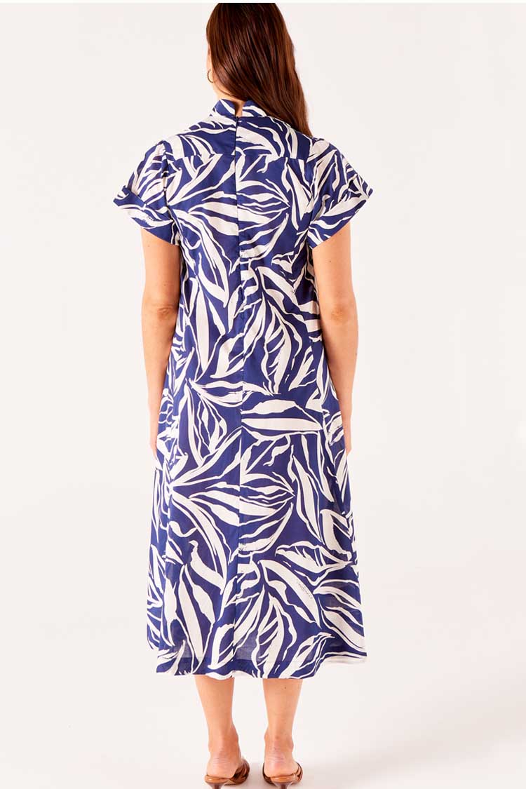Forget Me Not Dress in Navy Abstract
