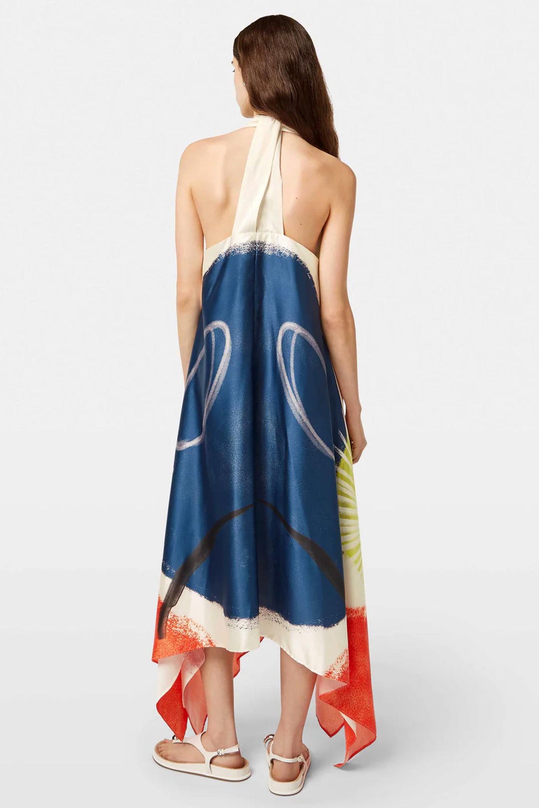 Foulard Midi Dress in Abstract Sun Foulard