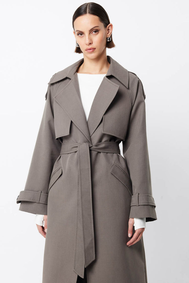 Franklin Trench Coat in Charcoal