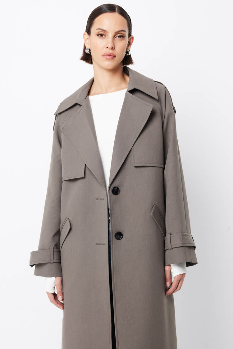 Franklin Trench Coat in Charcoal