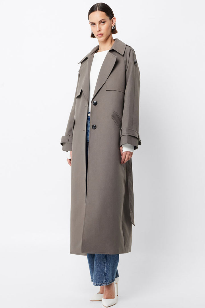 Franklin Trench Coat in Charcoal
