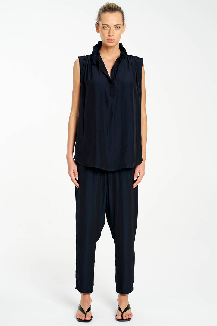 Frill Neck Tank in Navy