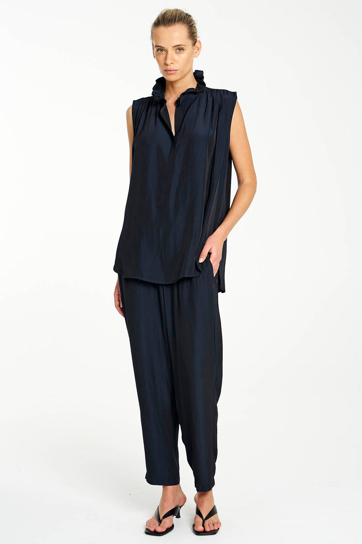Frill Neck Tank in Navy