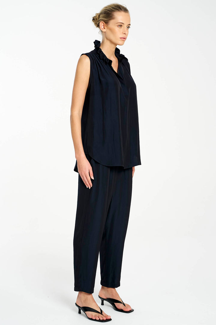 Frill Neck Tank in Navy