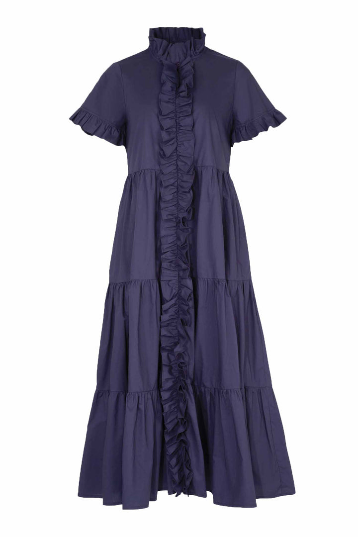 Frillaxed Dress in Navy