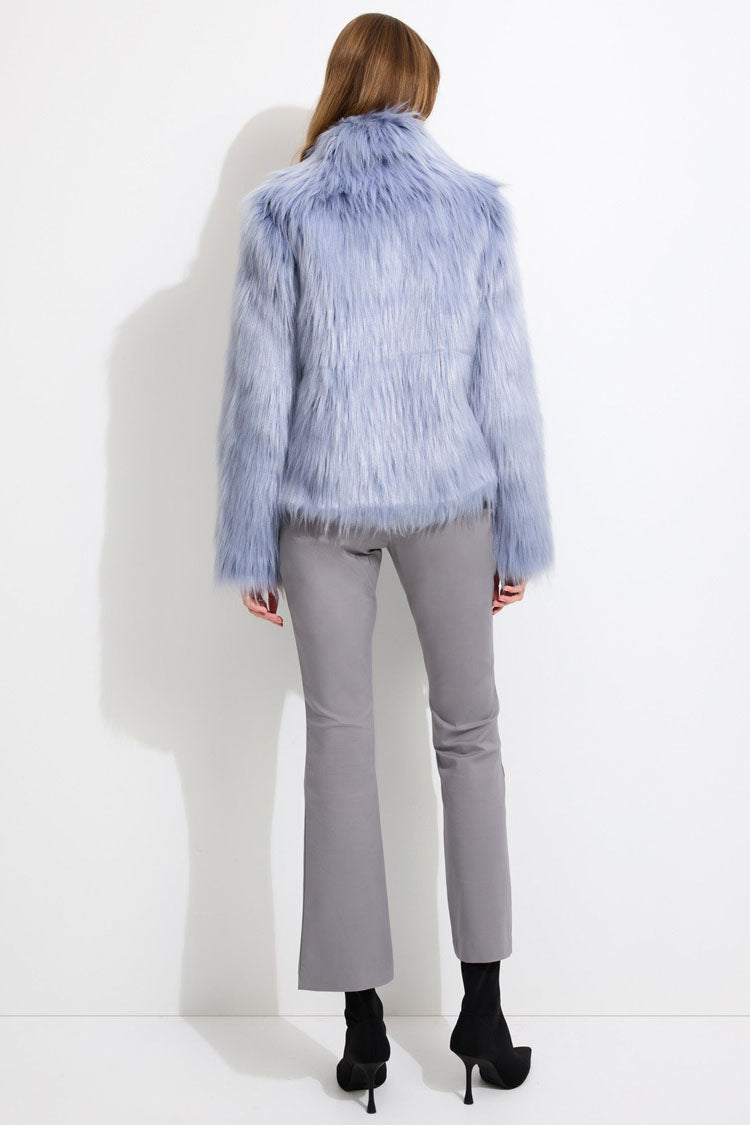 Fur Delish Jacket in Pastel Blue