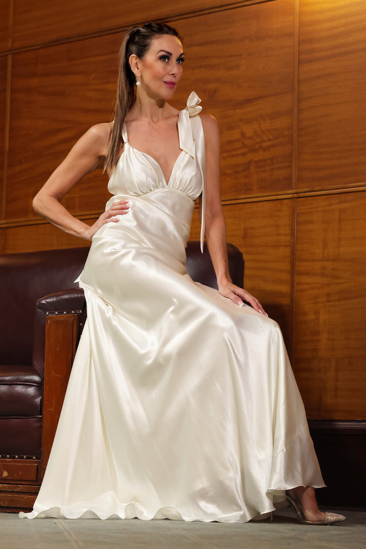Gabriella Gown in Ivory | Satin