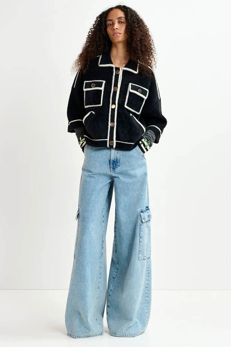 Galena Fuzzy Knitted Jacket