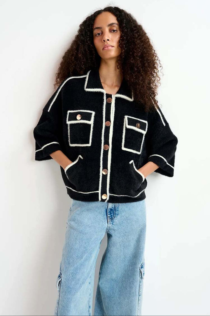 Galena Fuzzy Knitted Jacket