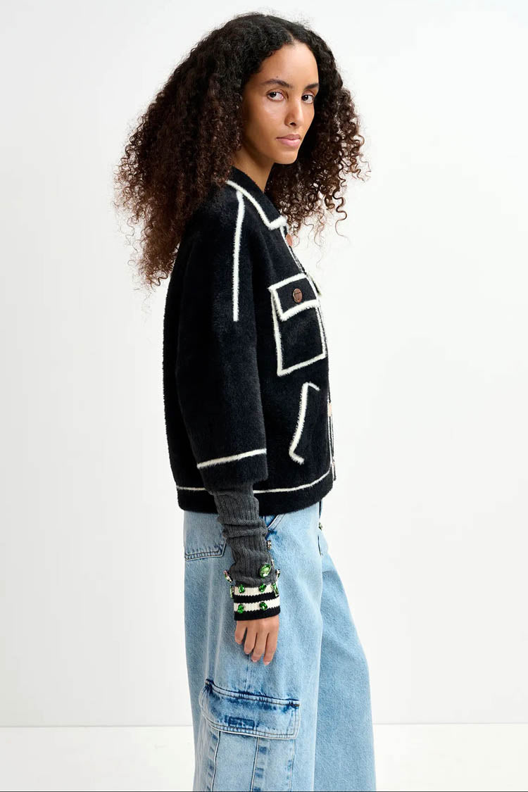 Galena Fuzzy Knitted Jacket