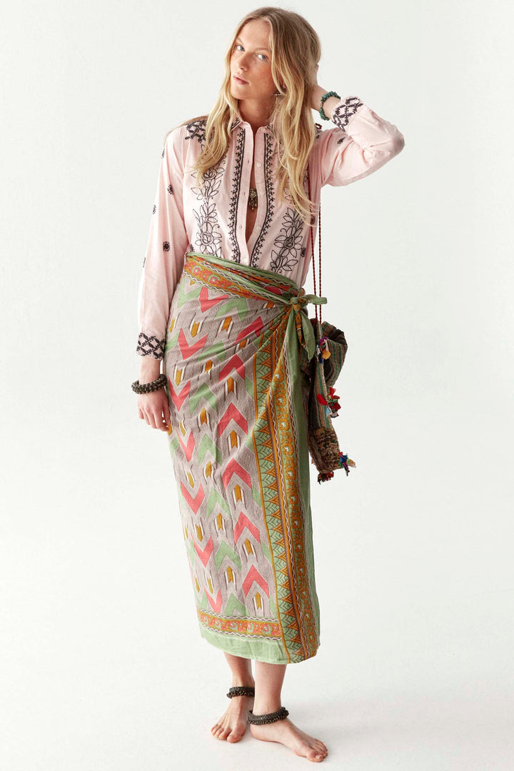 Ganges Lucknow Blouse in Software Pink