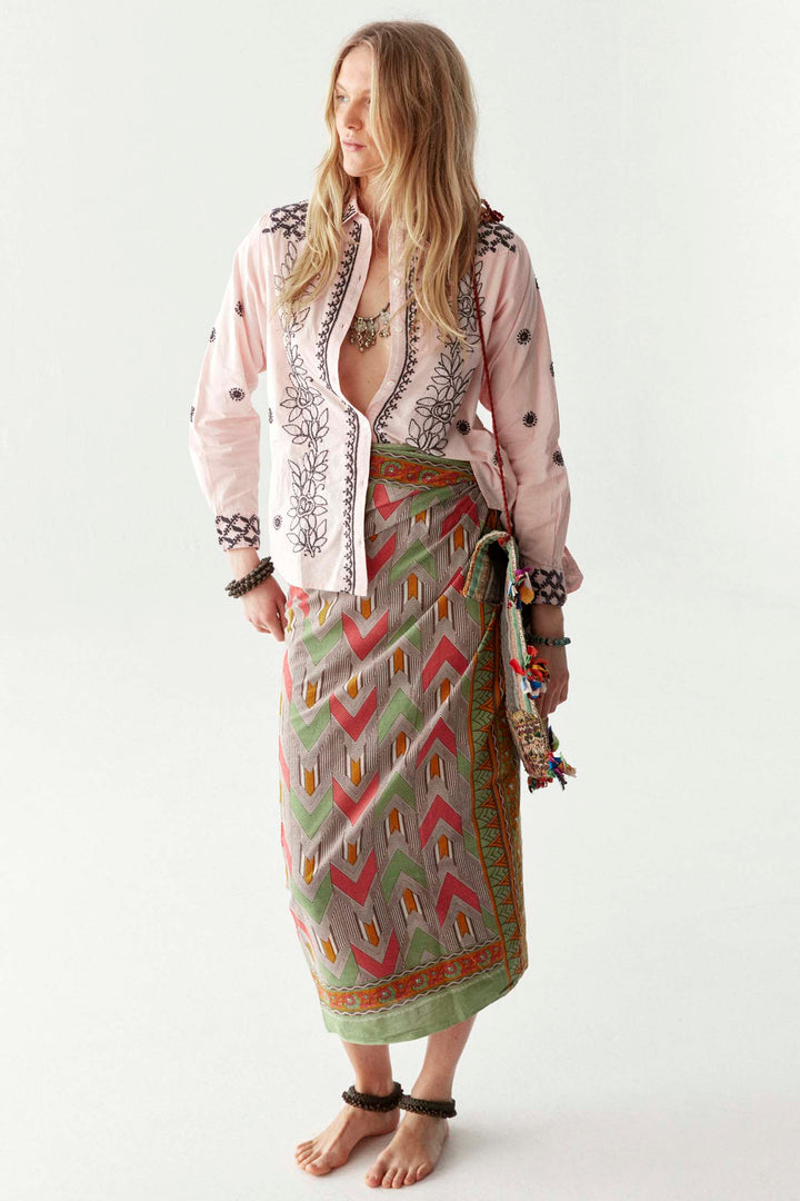 Ganges Lucknow Blouse in Software Pink