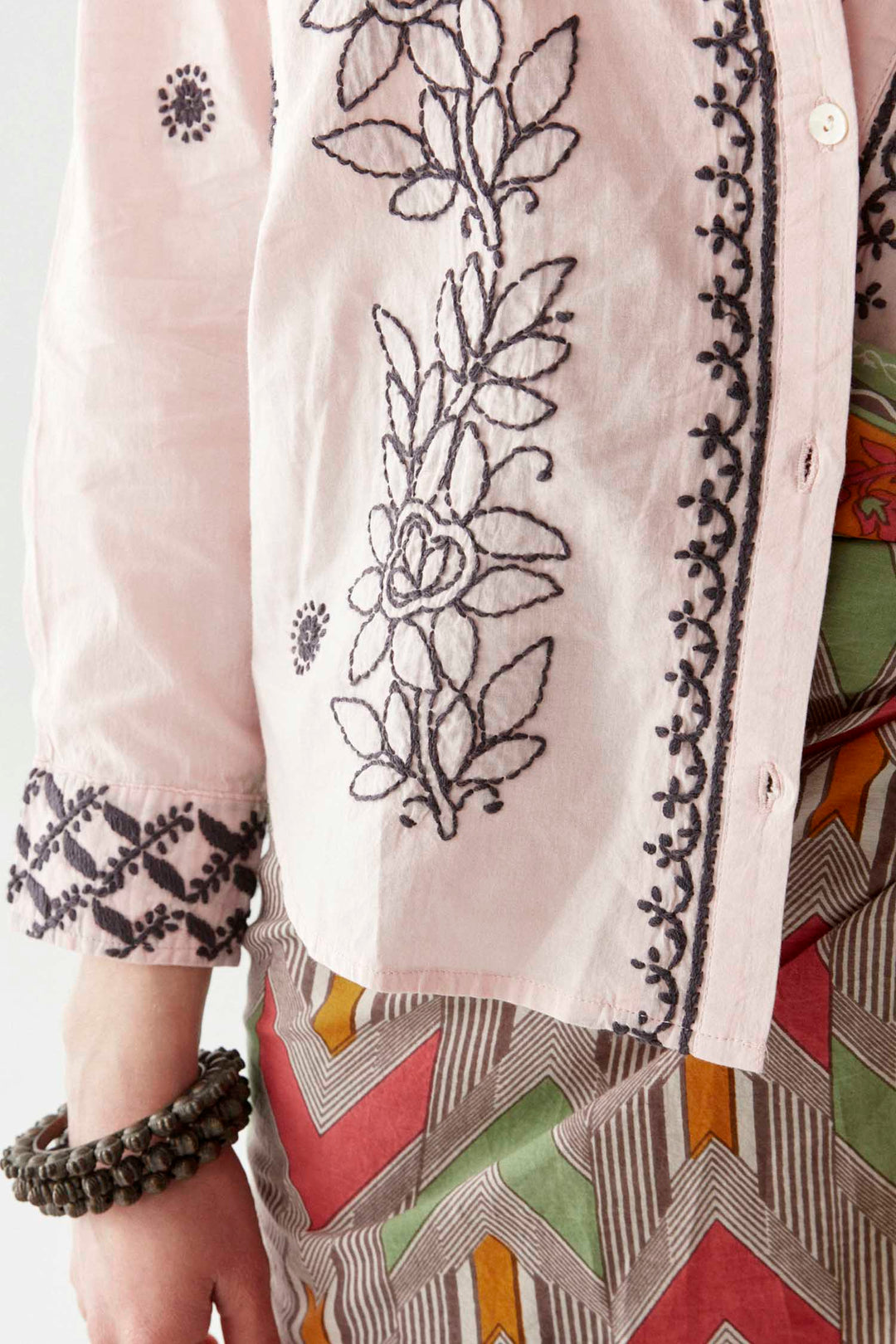 Ganges Lucknow Blouse in Software Pink